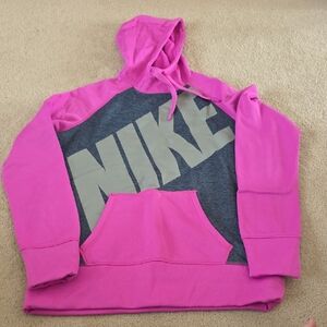 Nike Pink and Gray Hoodie Women's Size Large.